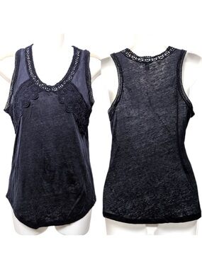 J. CREW Linen Crochet Sleeveless Top XS